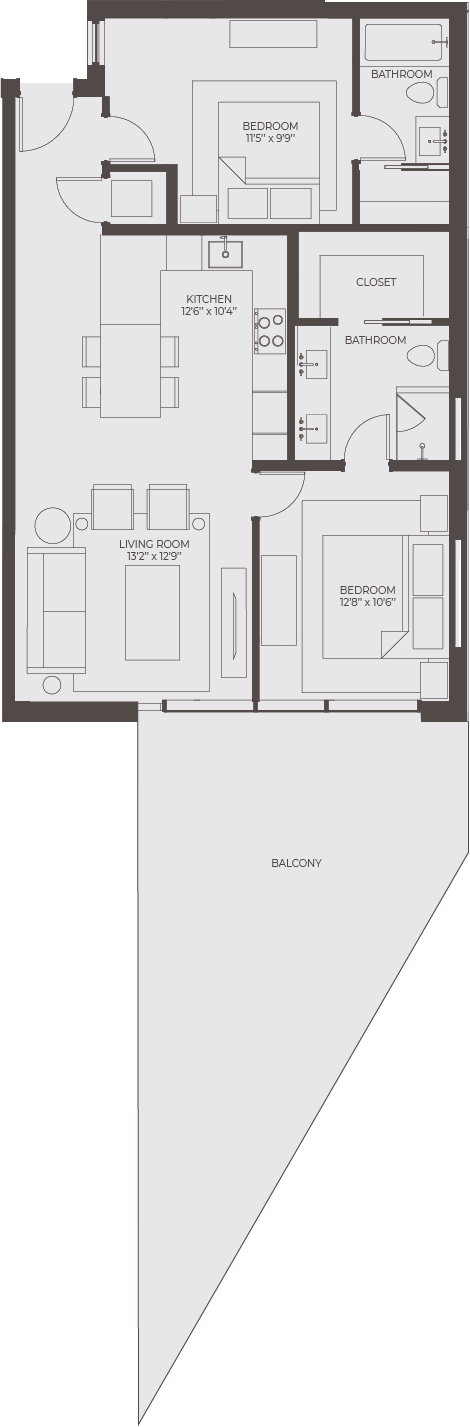 Unit C4 second floor layout.