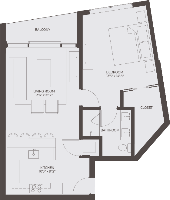 Unit G second floor layout.